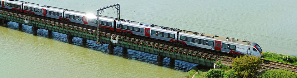 Company Image (Greater Anglia: Train crossing bridge)