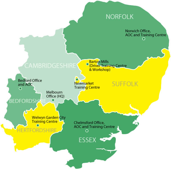 Company Image : East of England Ambulance Service Map